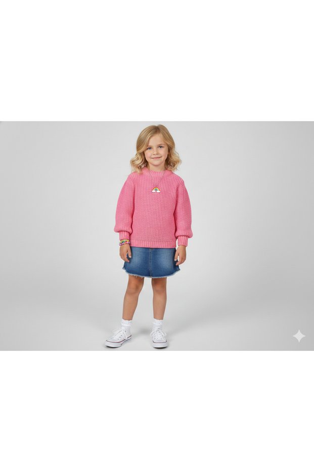 Girl's Crew Neck Thessaloniki Knit Sweater (Ages 2-13)