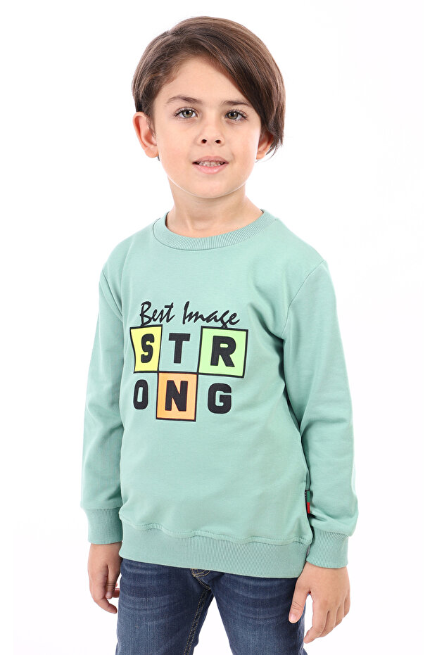 سويت شيرت رجالي من نوع Relax Fit Crew Neck مطبوع - 2 Thread