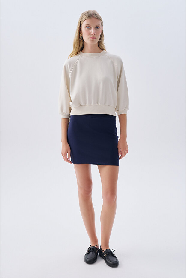 OVERSIZE BİSİKLET YAKA SWEATSHIRT - 4