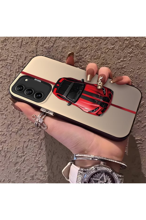Samsung Galaxy S21 Fe 5g Compatible Silicone Edge Hard Back Anti-Fall Phone Case Bmw Patterned