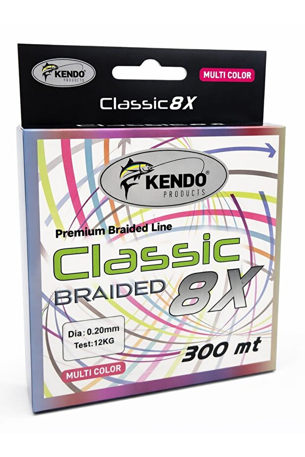 Classic 8X 300m Multicolor Braided Line 0.25mm