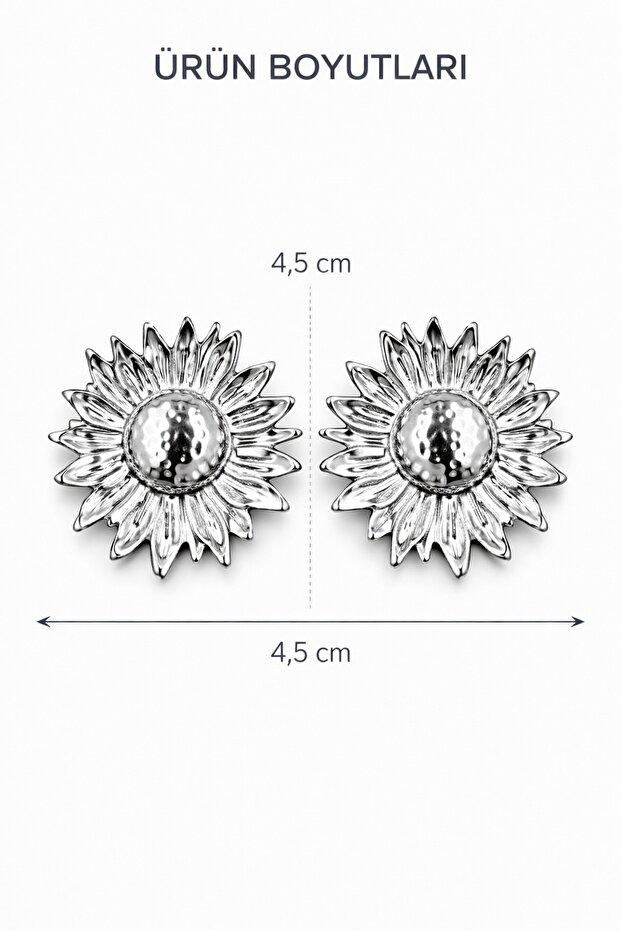 أقراط ديزي الفضية على شكل مسامير - 3