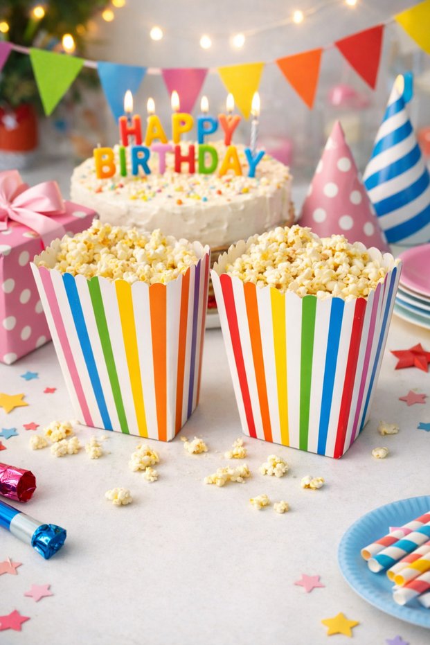 Colorful Colors Striped Themed Corn Box 8 Pieces