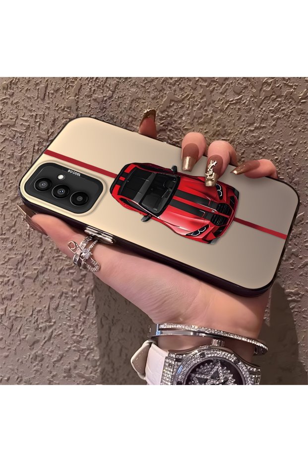 Samsung Galaxy M23 Compatible Silicone Edge Hard Back Anti-Fall Phone Case Bmw Patterned