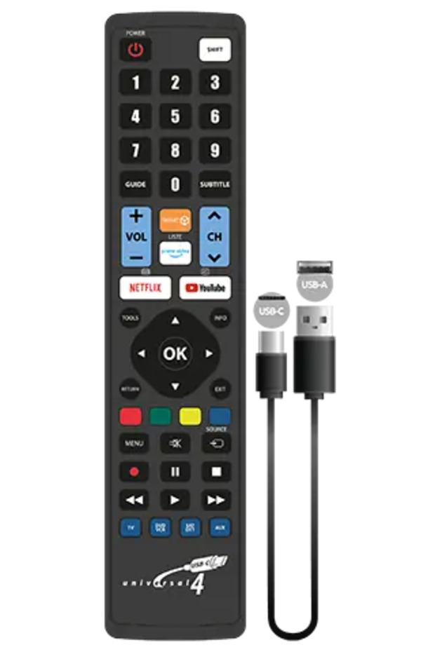 Universal programmable remote control 4:1 including USB-C cable for programming Jollyline (696) - 1