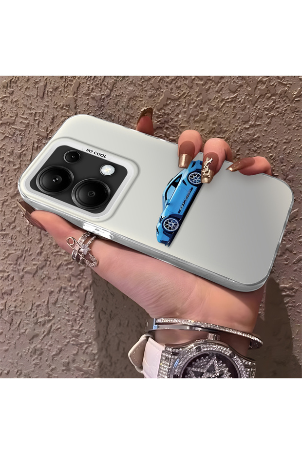 Poco M6 Pro 4g Compatible Silicone Bmw Patterned Edge Hard Back Anti-Fall Phone Case