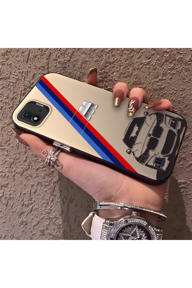 Realme C11 2021 Compatible Silicone Bmw Patterned Edge Hard Back Anti-Fall Phone Case