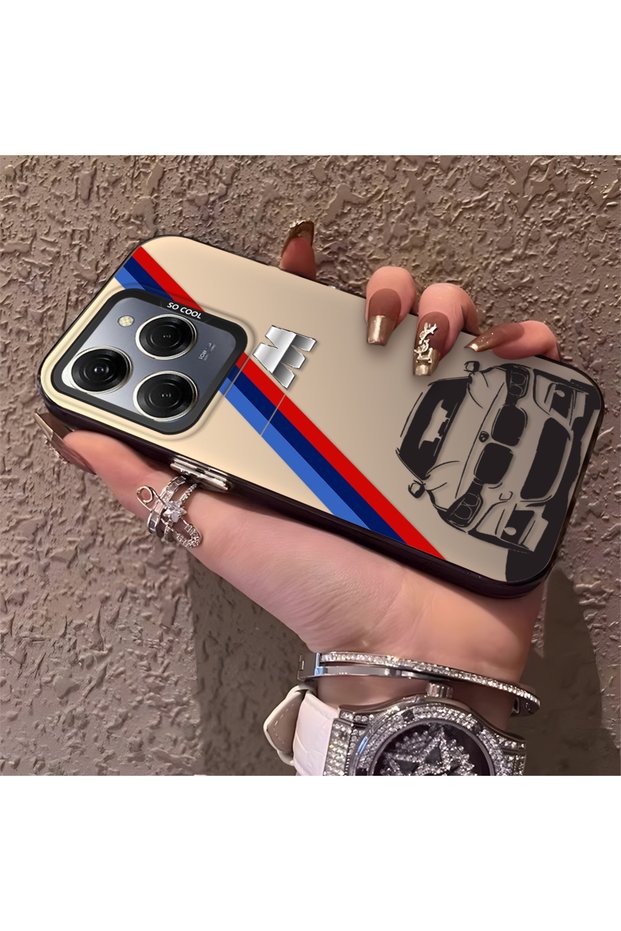 Tecno Spark 20 Pro Compatible Silicone Bmw Patterned Edge Hard Back Anti-Fall Phone Case