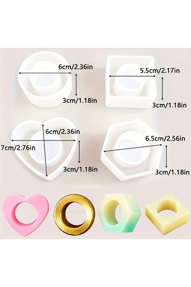 Napkin button mold 4pc- Napkin Ring Resin Mold Set, DIY Napkin Ring Stand Handicraft Decoration, Sui