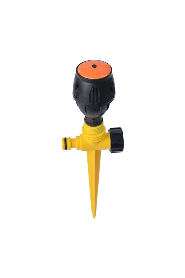 YELLOW 1pc Automatic Rotating Sprinkler 360 Degree Garden Watering Nozzle Gardening Irrigation Water
