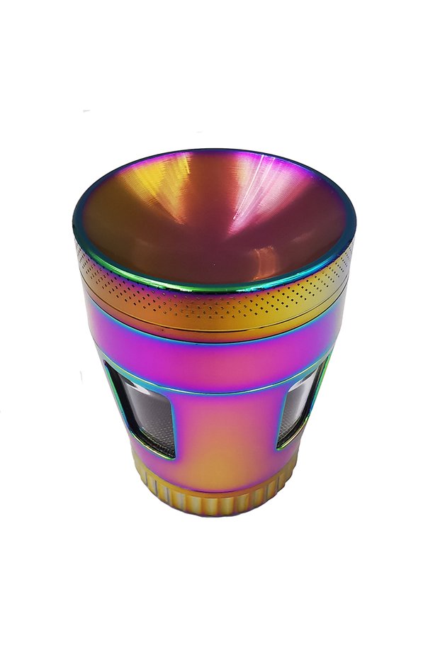 Colorful 2inch 50MM Concave Colorful Metal Herb Grinder Tobacco Smoke Crusher 4 Layers Huge Storage