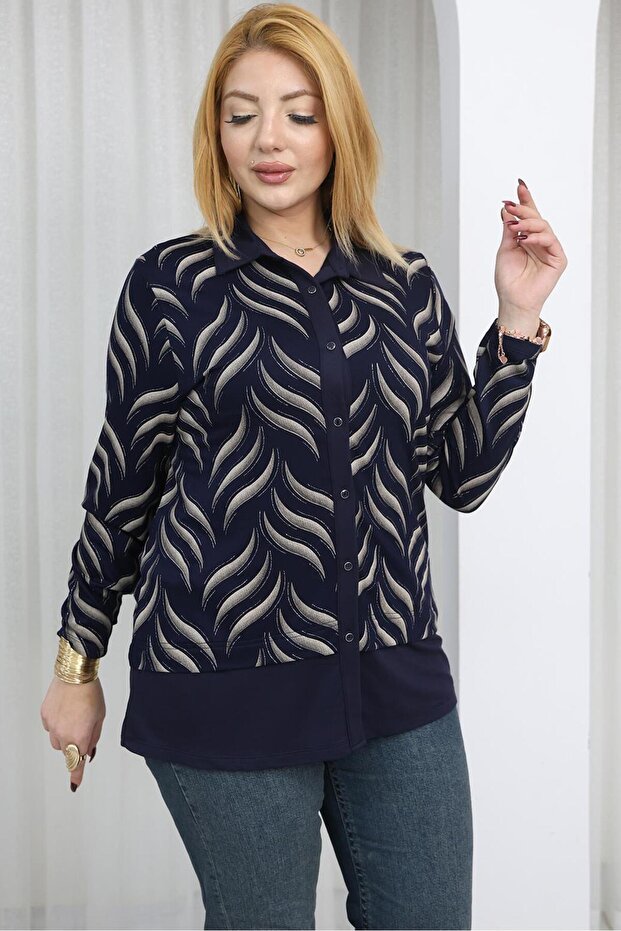 قميص منقوش مقاس كبير - 4