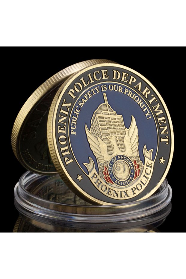 VariantValue United States Phoenix Police Department Souvenir Bronze Plated Coin Saint Micheal Patte