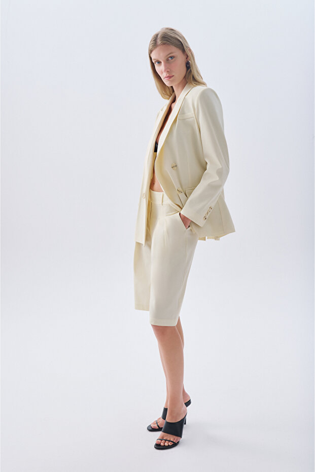 PİLELİ MİDİ BERMUDA ŞORT - 5