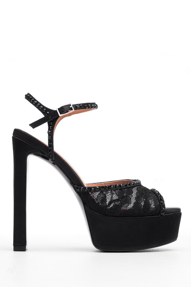 Stone-Embellished Shoes Evening Dress Shoes Women's Platform Evening Dress Shoes Heeled Shoes