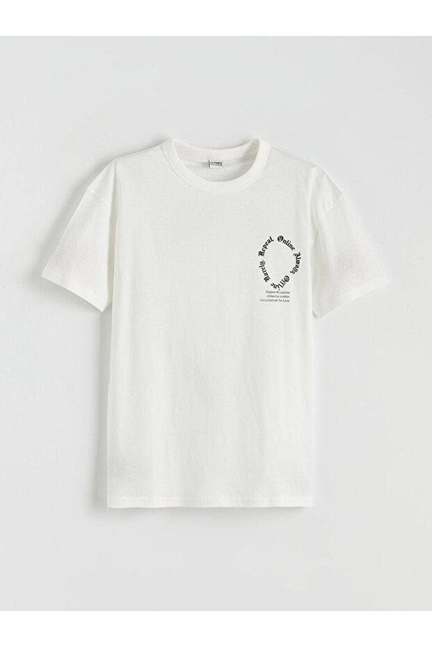 Ecru Printed Boy's T-Shirt