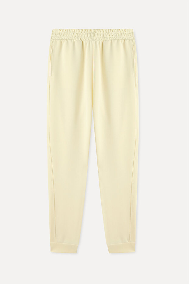 Women's Yellow Modal Blend Elastic Waist Jogger Pants
