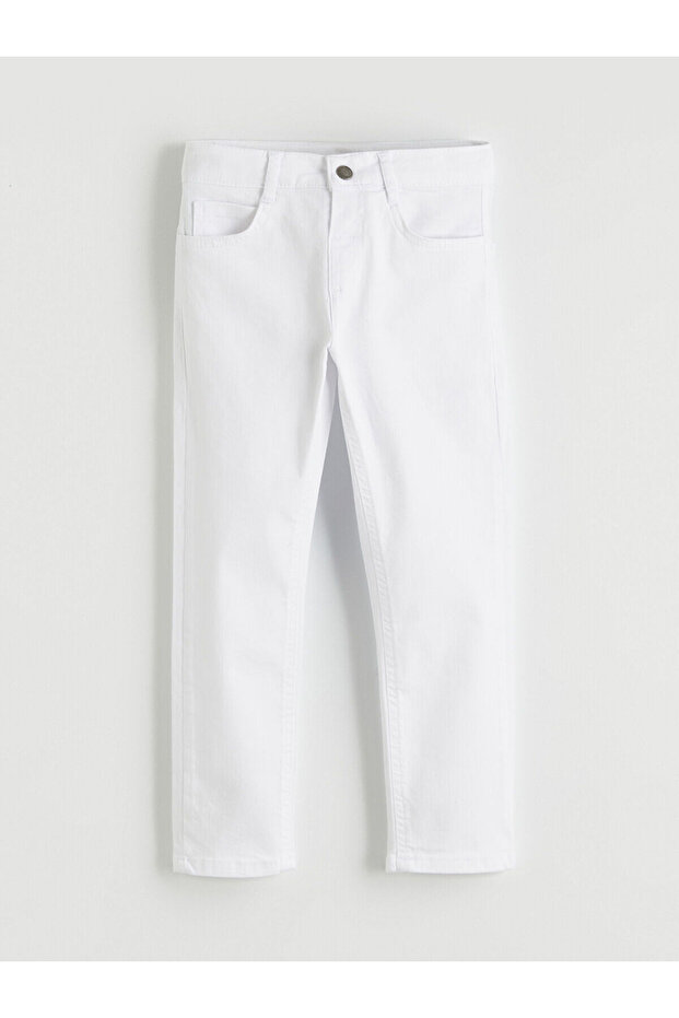 White Slim Fit Gabardine Boys' Trousers from Güli̇s Gi̇yi̇m