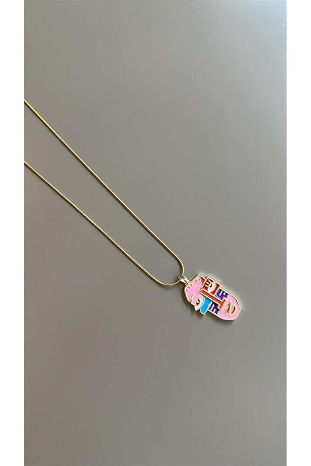 قلادة مزخرفة للوجه من المينا - متعددة الألوان - 1