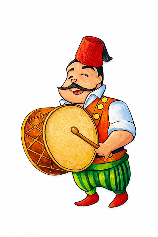 Ramazan Davulcusu Boyama Ahşap - 2