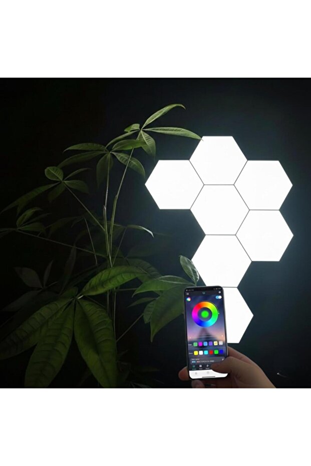 Modüler Altıgen LED Duvar Lambası Bluetooth Kontrollü - 2