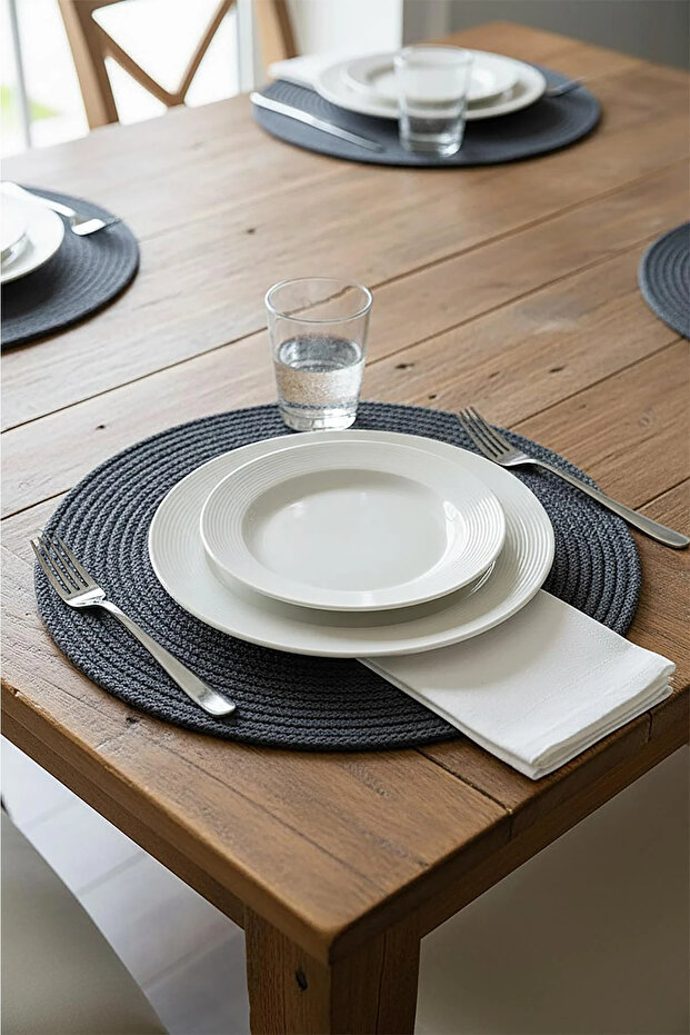 6-Piece Knitted American Service Plate Set | Stylish Table Mat | Decorative Set for Home & Invitation Tables