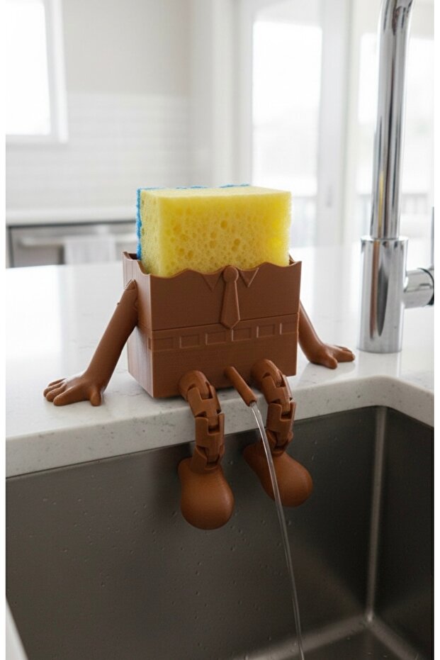 Movable Leg Sponge Hanger and Holder for Above the Sink