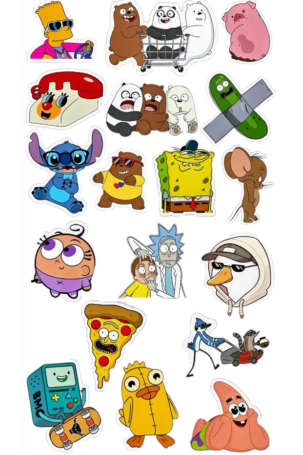 Cartoon Character Sticker Set 22×30 cm – Fun Animation Stickers