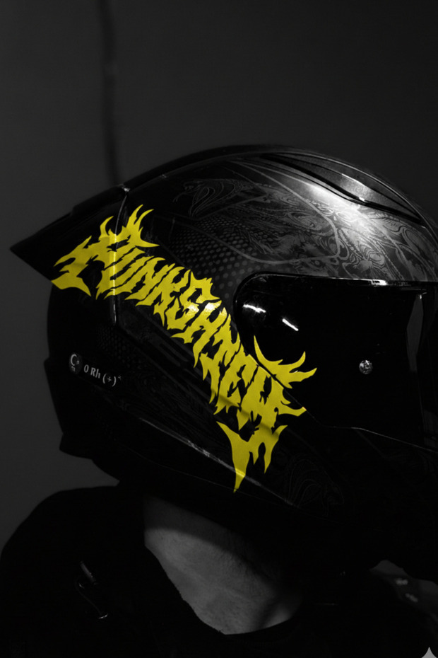 Punk Sticker Label with Tribal Font for Motorcycle and Helmet (1 Piece)