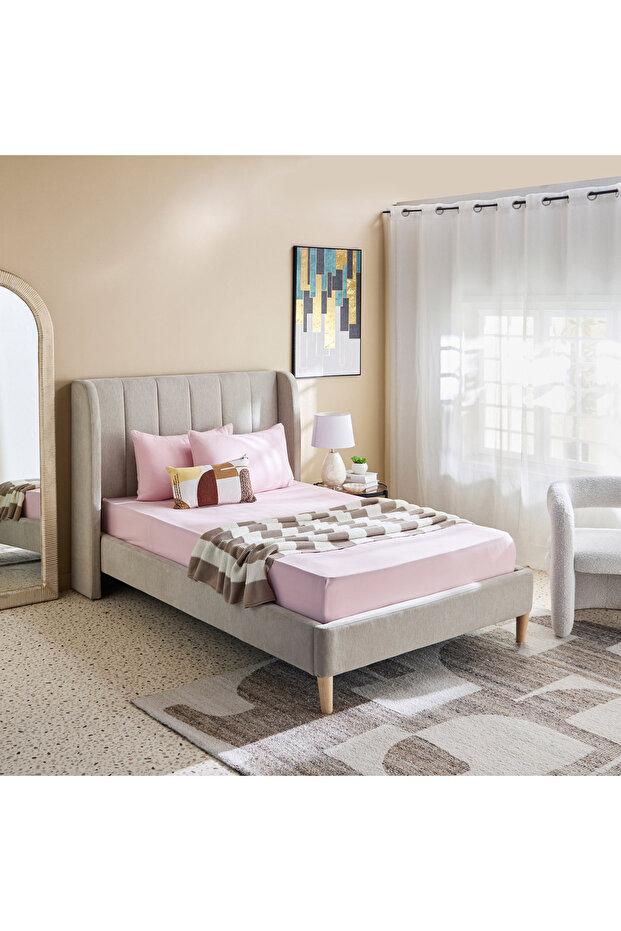 طقم غطاء وسادة ديربي من قطعتين مصنوع من الألياف الدقيقة الصلبة - 45×70 سم - 6