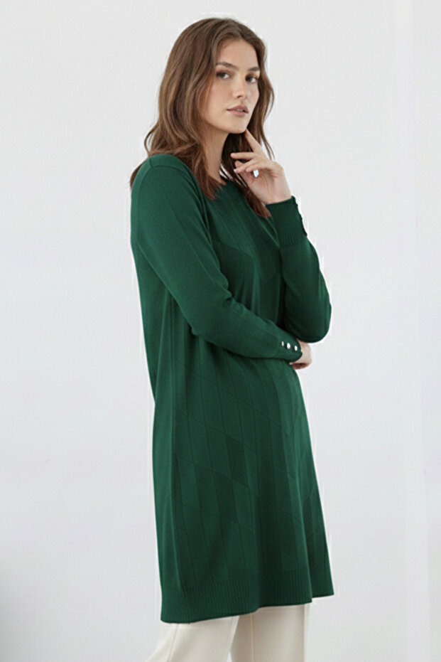 تونيك منقوش N3293 أخضر زمردي - 3