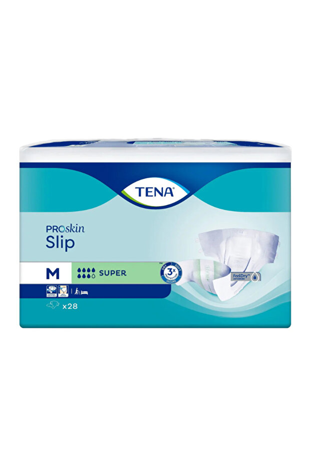 حفائض تينا سليب سوبر (TENA Slip Super) - مقاس (M) وسط - امتصاص فائق وحماية ليلية.