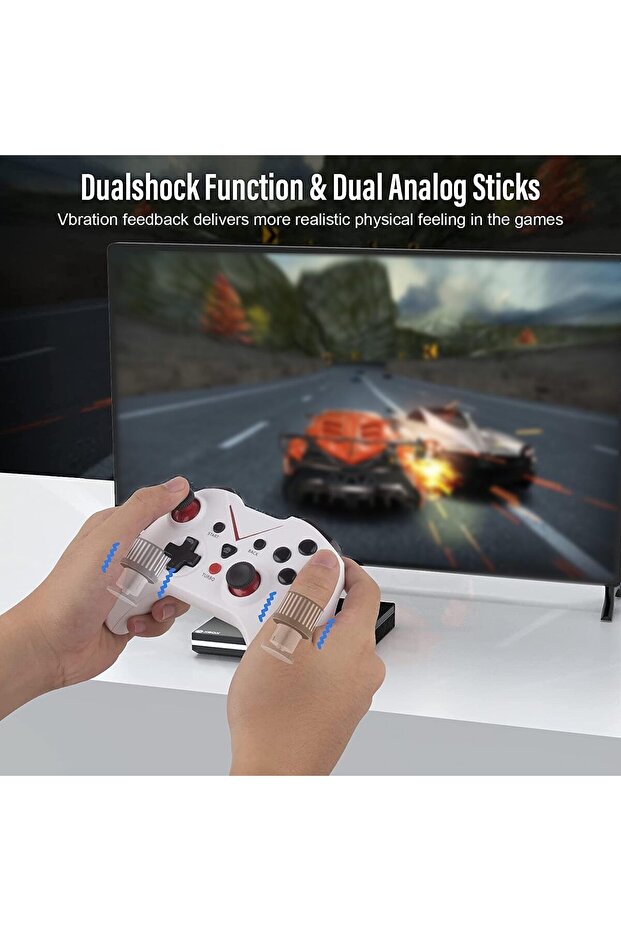 وحدة تحكم لاسلكية من Joyzzz، وحدة تحكم ألعاب متعددة المنصات مع اتصال منخفض التأخير، مريحة - 3