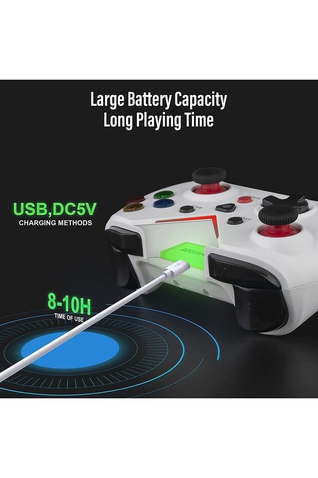 وحدة تحكم لاسلكية من Joyzzz، وحدة تحكم ألعاب متعددة المنصات مع اتصال منخفض التأخير، مريحة - 7