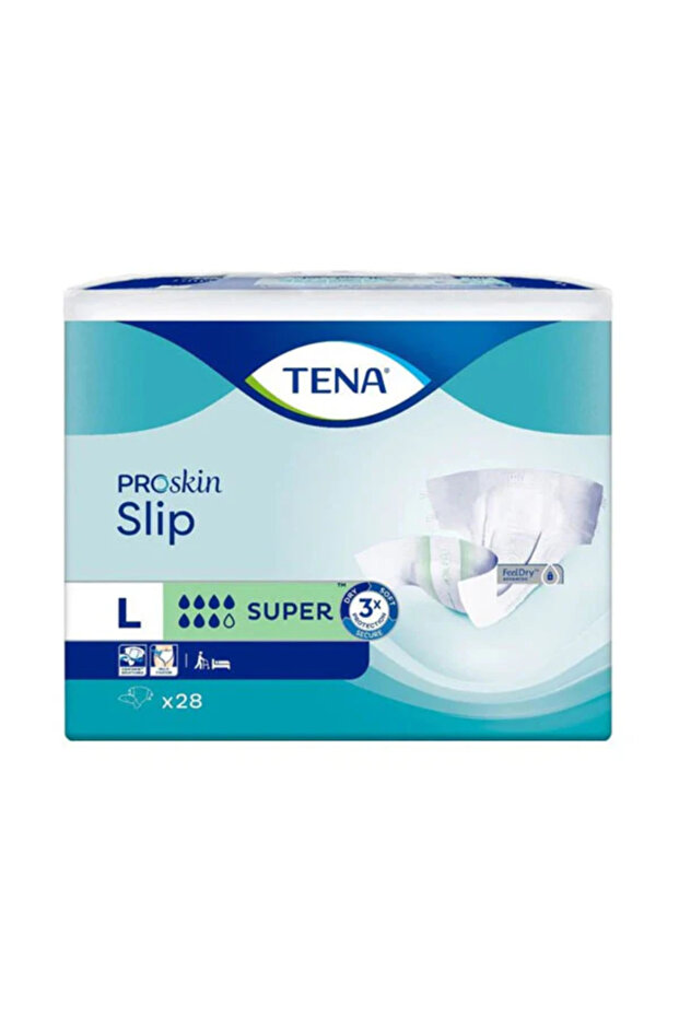 حفائض تينا سليب سوبر (TENA Slip Super) - مقاس (L) كبير - امتصاص عالي جداً - 28 قطعة.