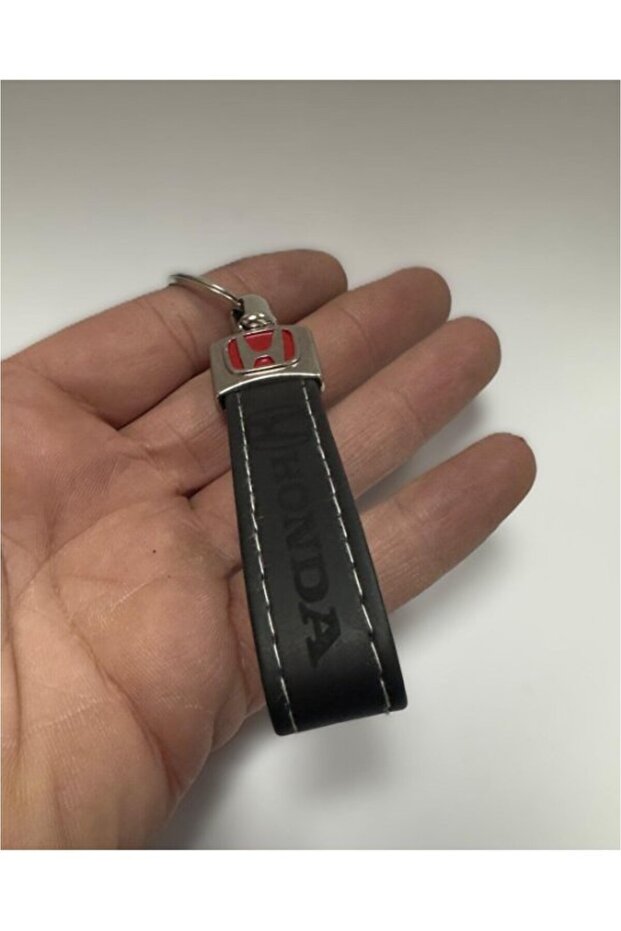 Honda Embossed Logo and Text Keychain (Black) Read Our Description