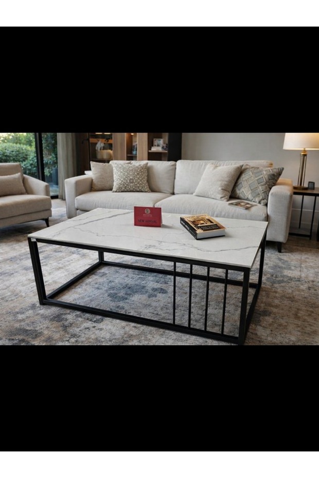 طاولة قهوة مركزية مستطيلة الشكل - 1