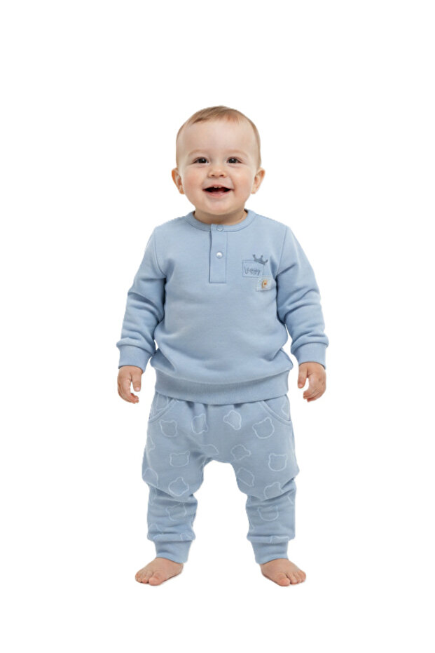 Tiny Bear Baby Boy Sleepwear Set-Blue
