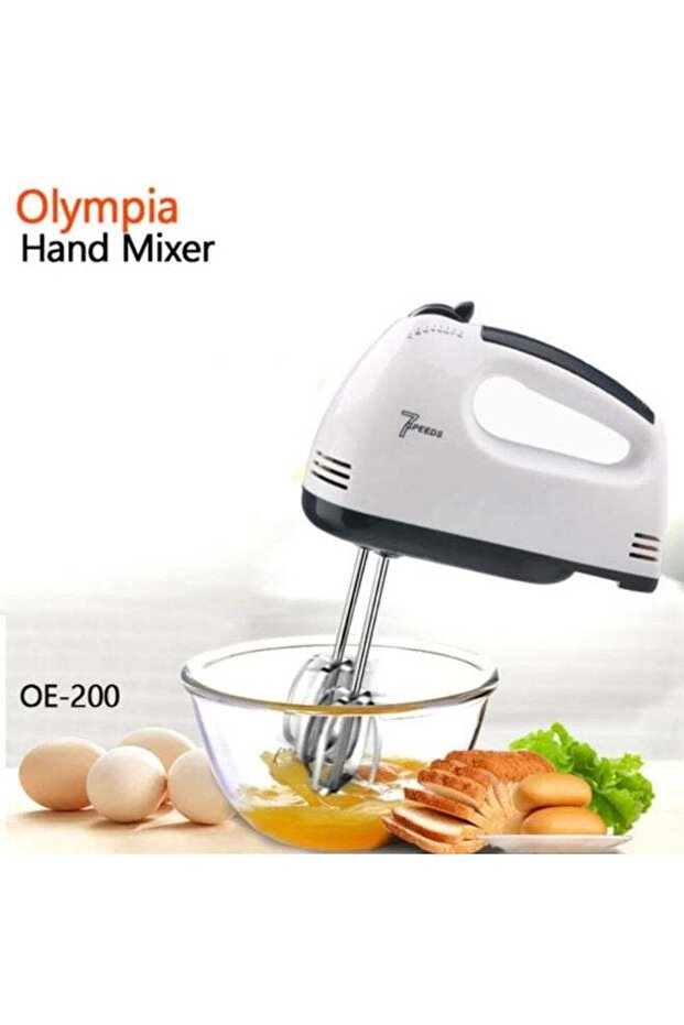 OE-200 Electric Hand Mixer 600W High Performance Motor, 7 Speed Levels, Turbo Button, Includ