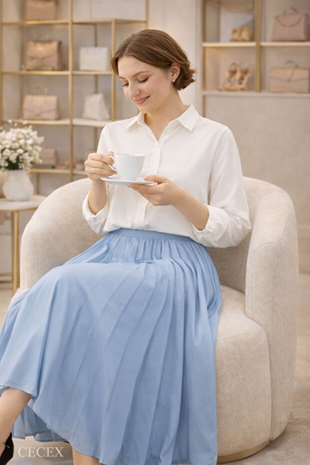 SATEN PİLELİ ETEK - 2