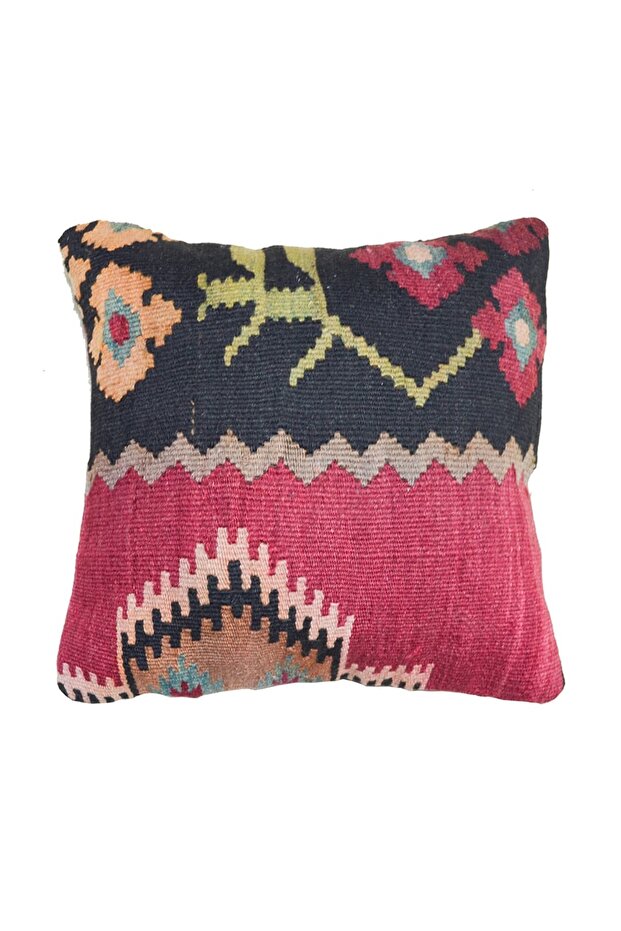 Handwoven Kilim Cushion Cover (41X41 cm)