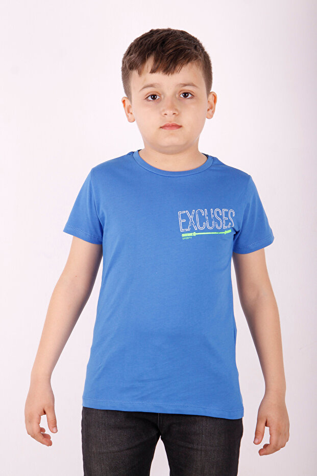 Boy's Printed Crew Neck Short Sleeve T-Shirt