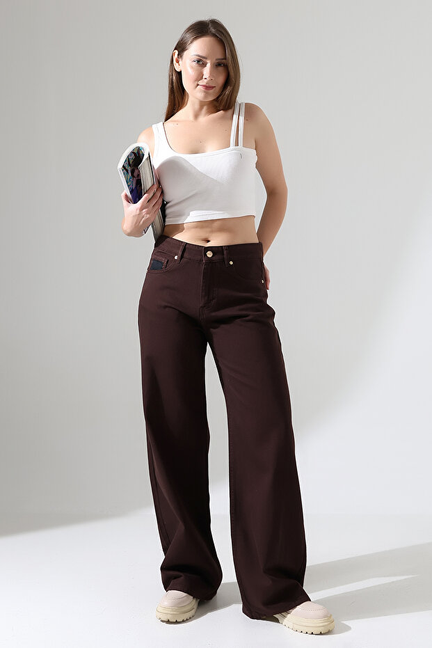Women's High Waist Woven Wide Leg Pants