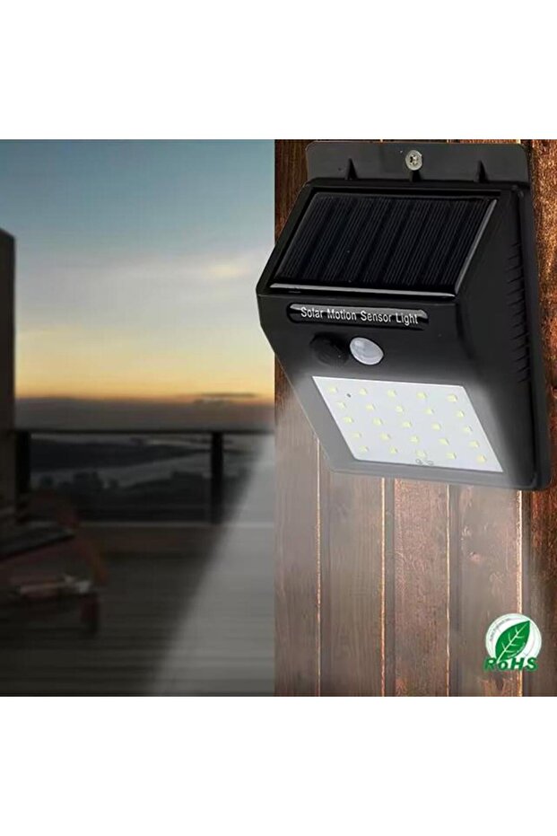 PM-4528 Solar Sensörlü Duvar Tipi 20 Ledli Beyaz Led Aplik - 2