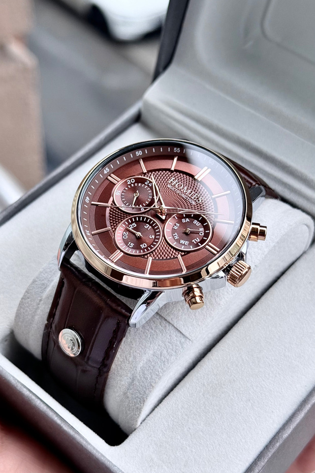 Men's Wristwatch Original with 2 Years Warranty Leather Strap Special Box and Bracelet Gift.Hm25123S01-5