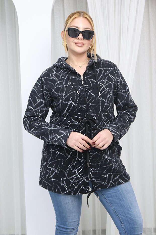 سترة صوف منقوشة مقاس كبير - 3