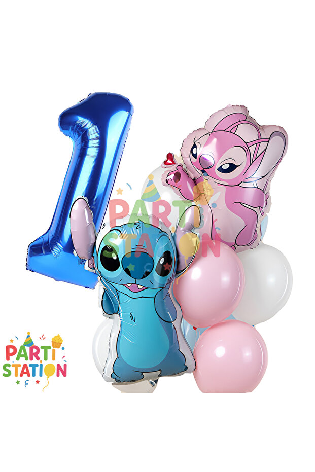 Stitc Balloon Themed 1St Birthday Balloon Set 7 Pieces