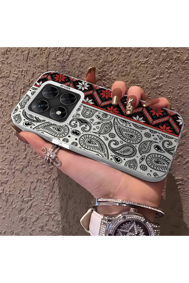 Poco X7 5g Compatible Rug Patterned Silicone Edge Hard Back Anti-Fall Phone Case
