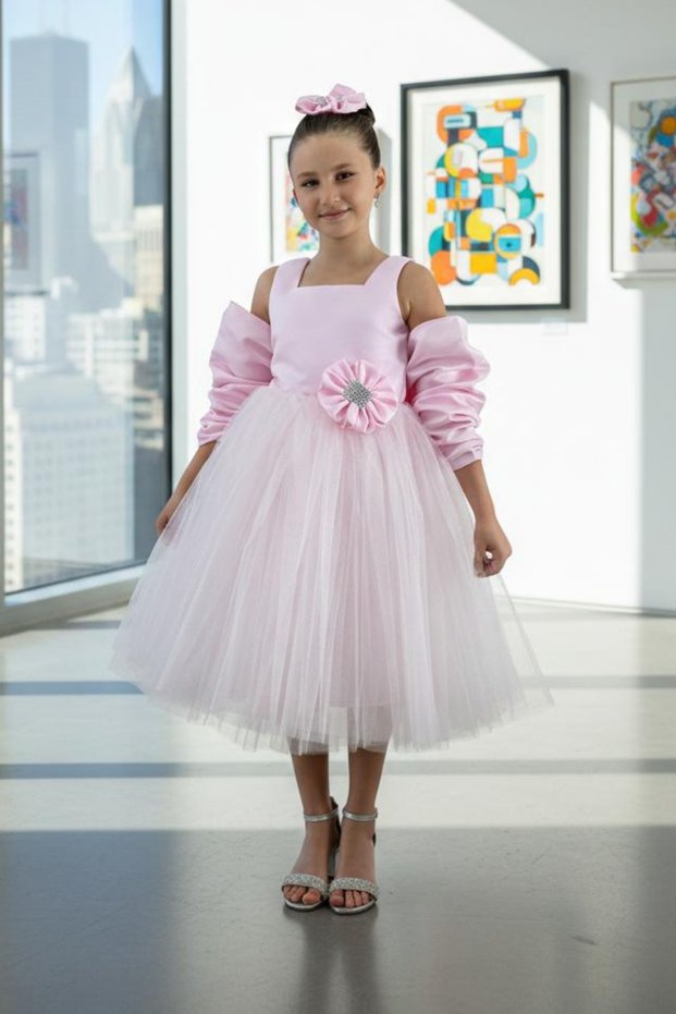 Cotton Girls' Evening Dress