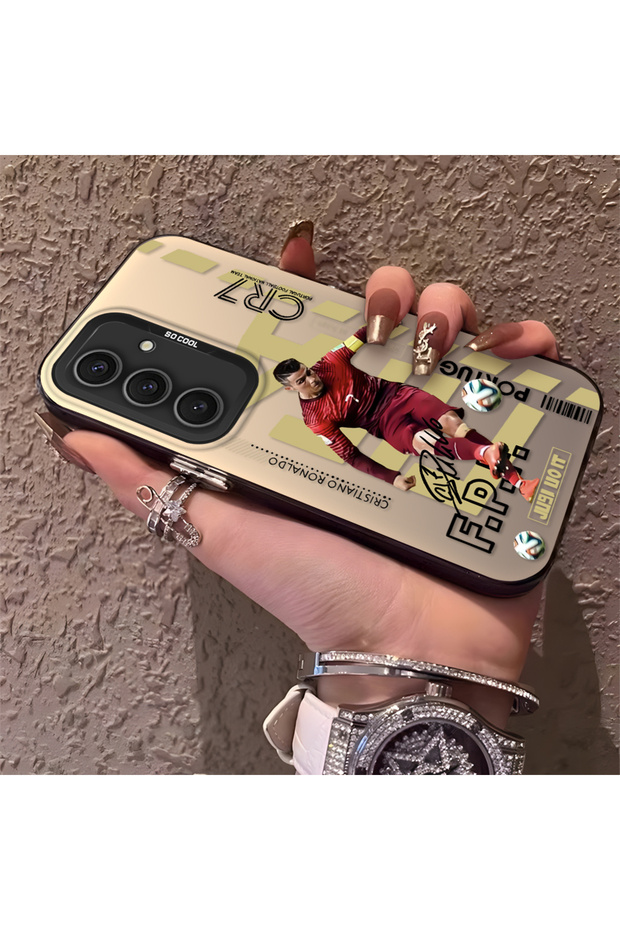 Samsung Galaxy S24 Plus Compatible Silicone Edge Hard Back Anti-Fall Phone Case Cr7 Patterned